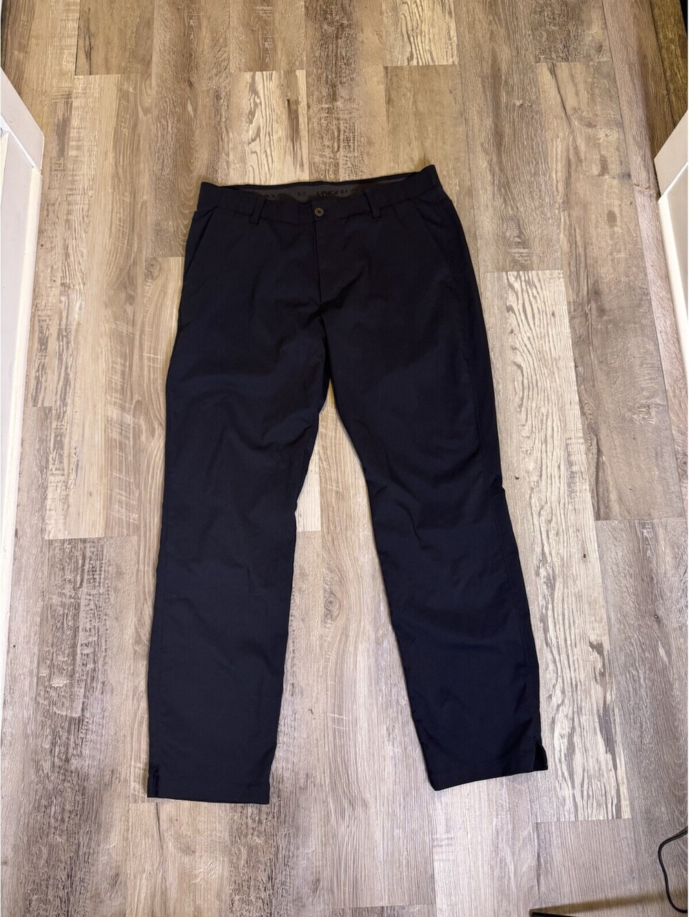Under Armour Mens Drive Golf Pants Size 36x32 Navy Blue Tapered Performance Tech